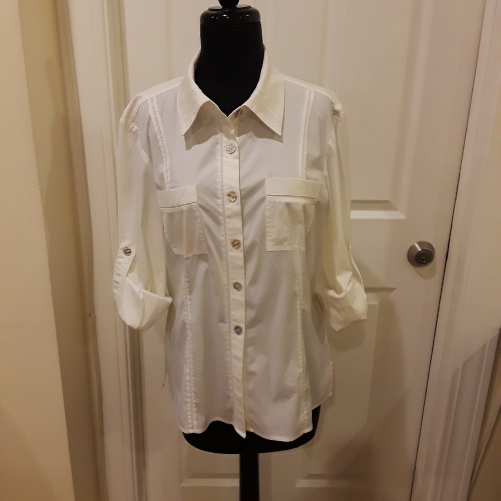 St. John Off White Blouse